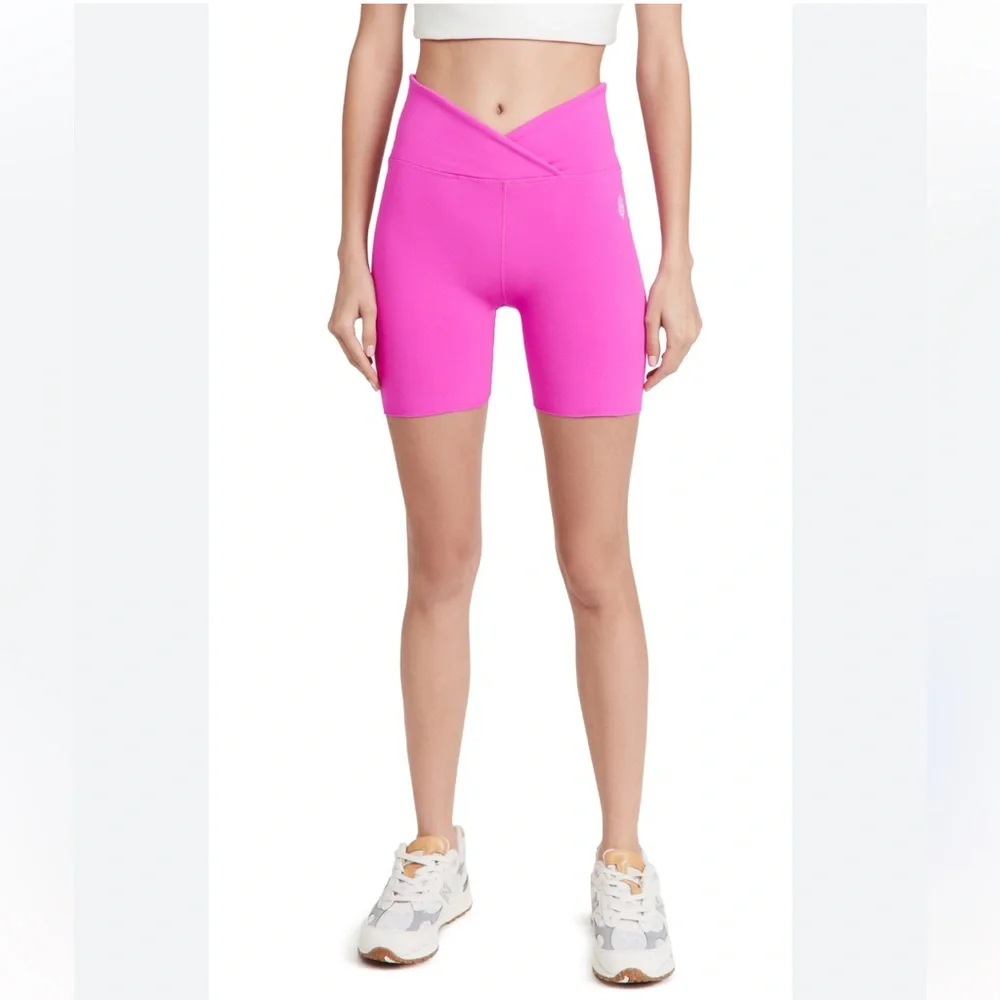 FREE PEOPLE MOVEMENT PINK CROSS WAIST BLAZE IT BIKE SHORTS